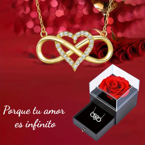 Estuche Rosa Eterna, Corazón Infinito